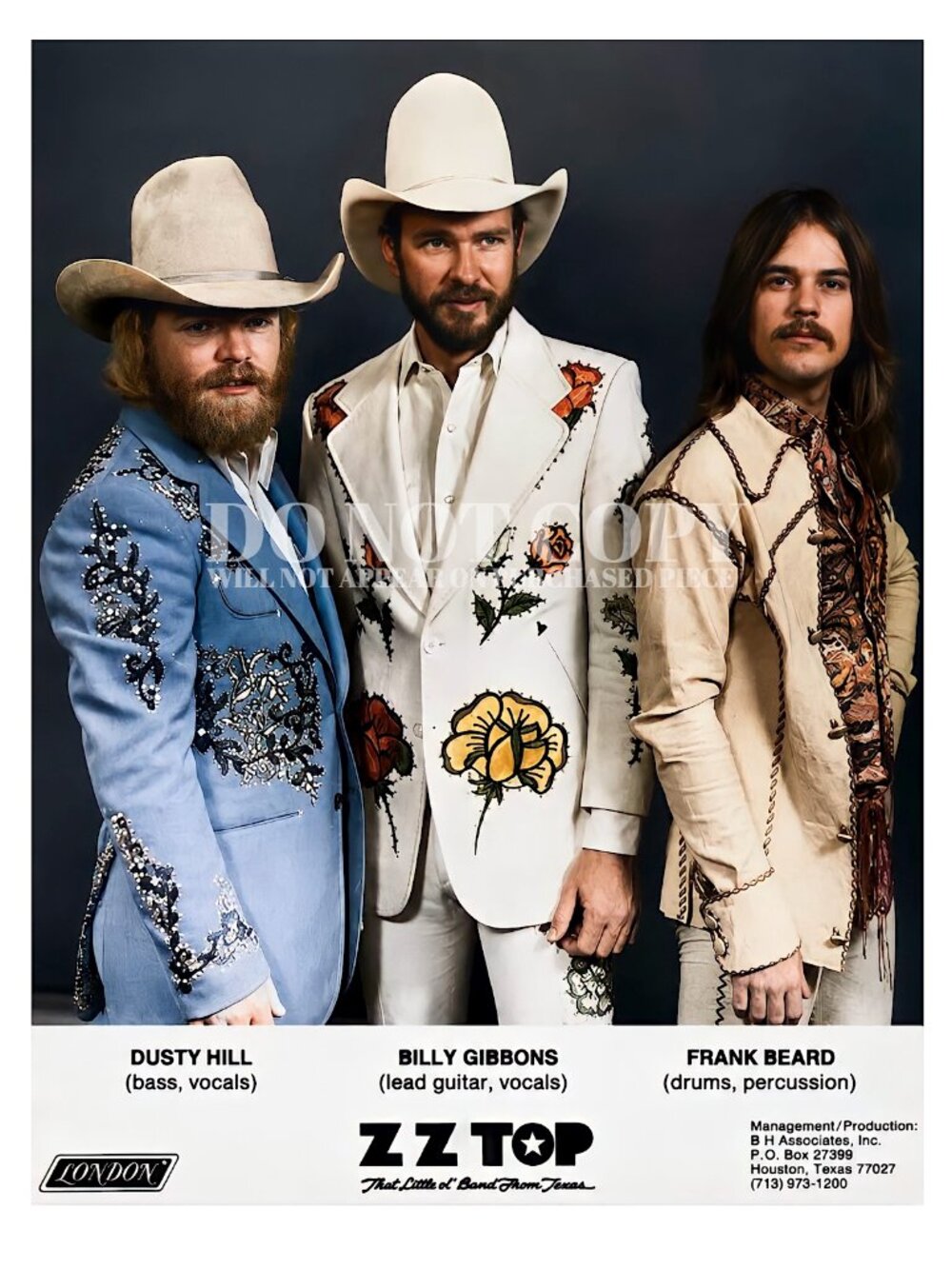 ZZ Top Photograph 11 X 14 | Iconic 1970s Band Picture | Photo | Poster Art Print